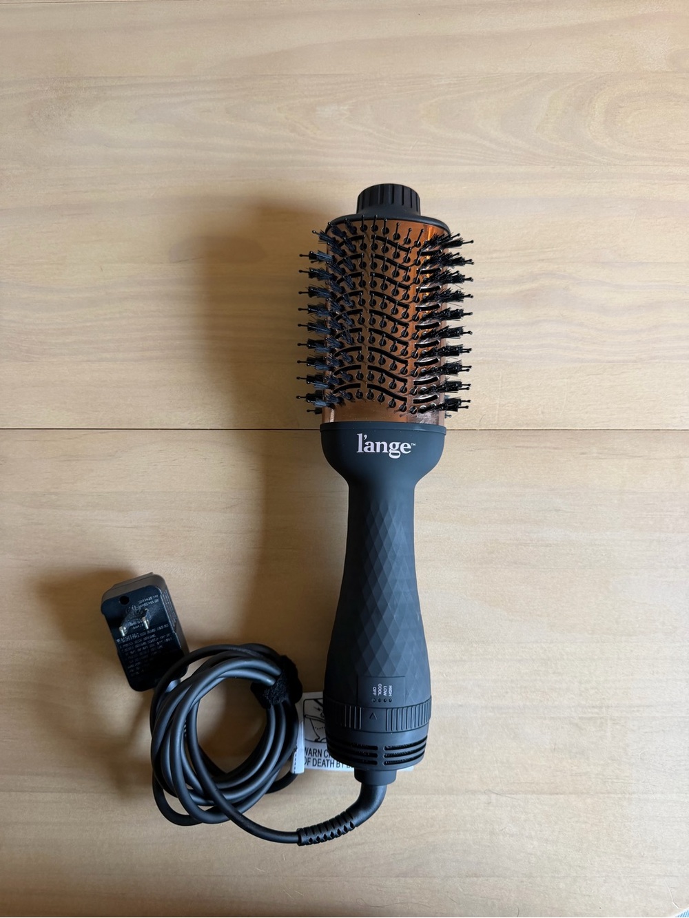 Lange Black & Copper Hot Air Styling Brush - Smooth Volumizing Finish